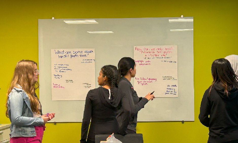 Teens working together