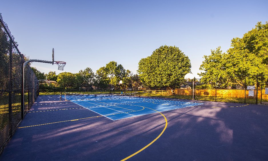 Outdoor basketball courts