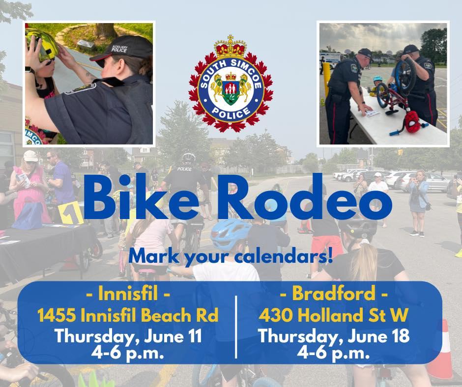 Police bike rodeo on June 11 from 4-6 pm at Canadian Tire