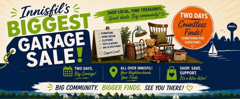 Garage sale in Innisfil on July 11 and 12