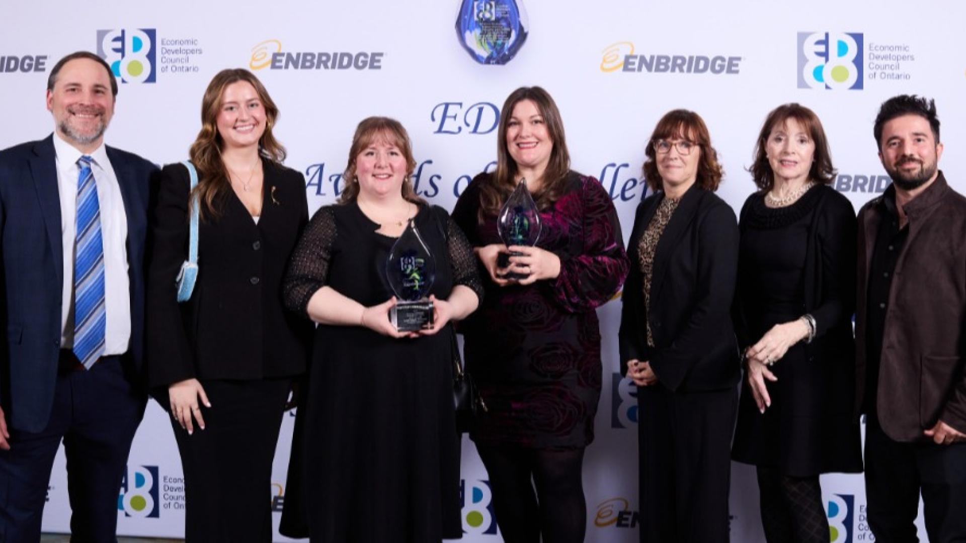 Innisfil Economic Development team posing with awards.