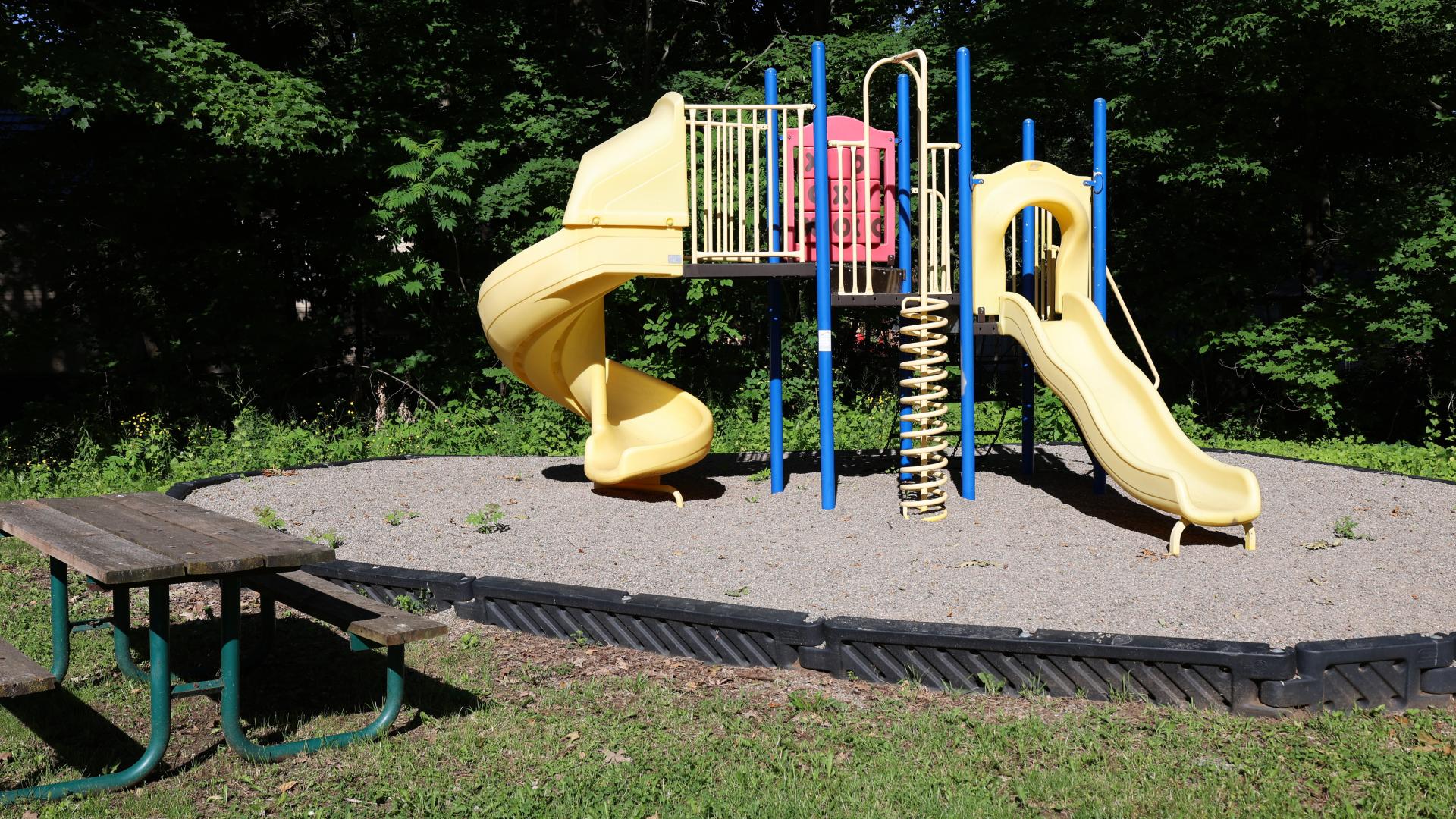 Colourful playground equipment