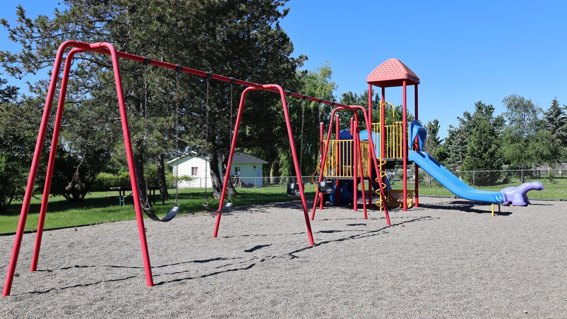 Colourful playground equipment