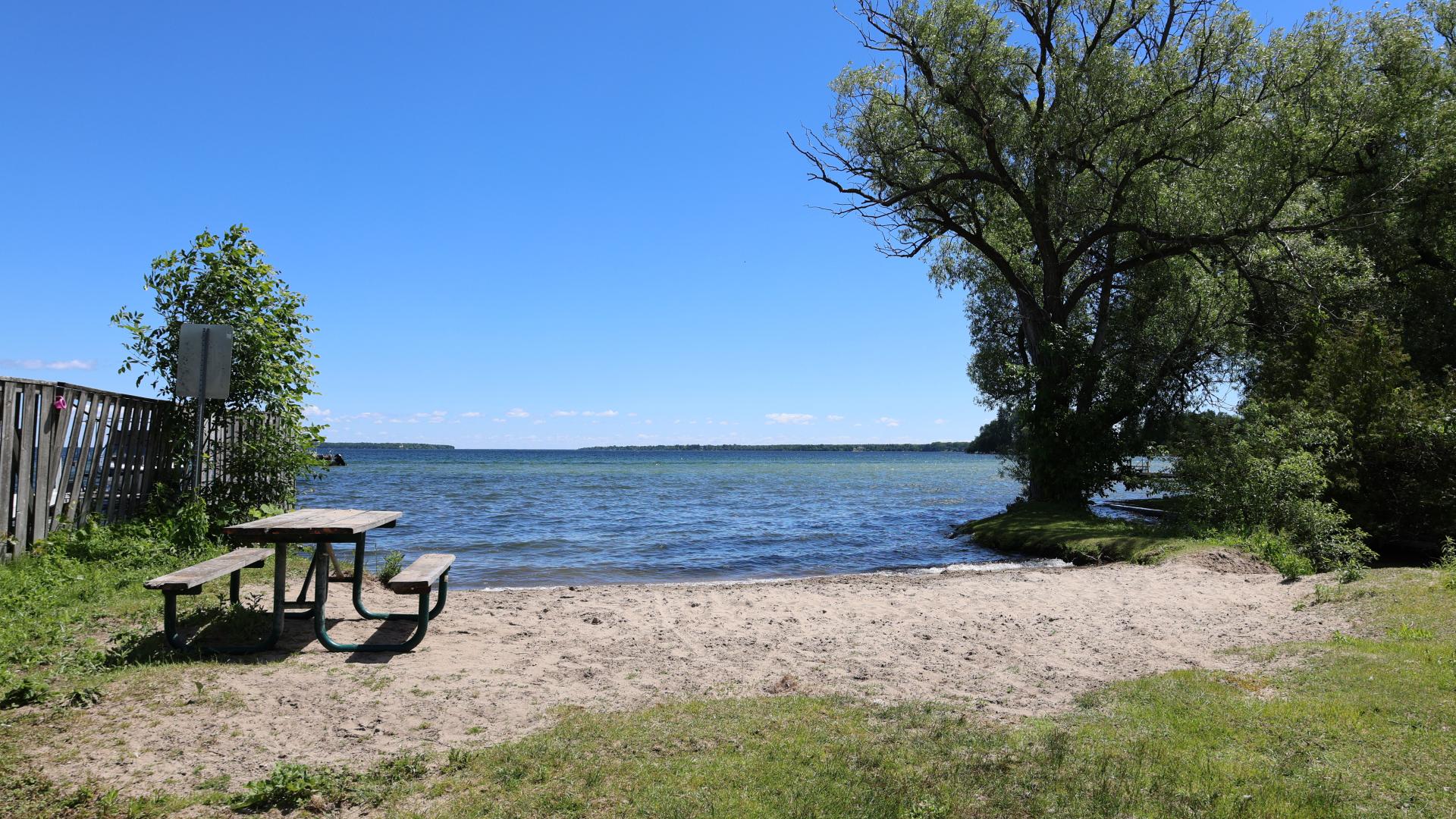 Sandy beach with access to water