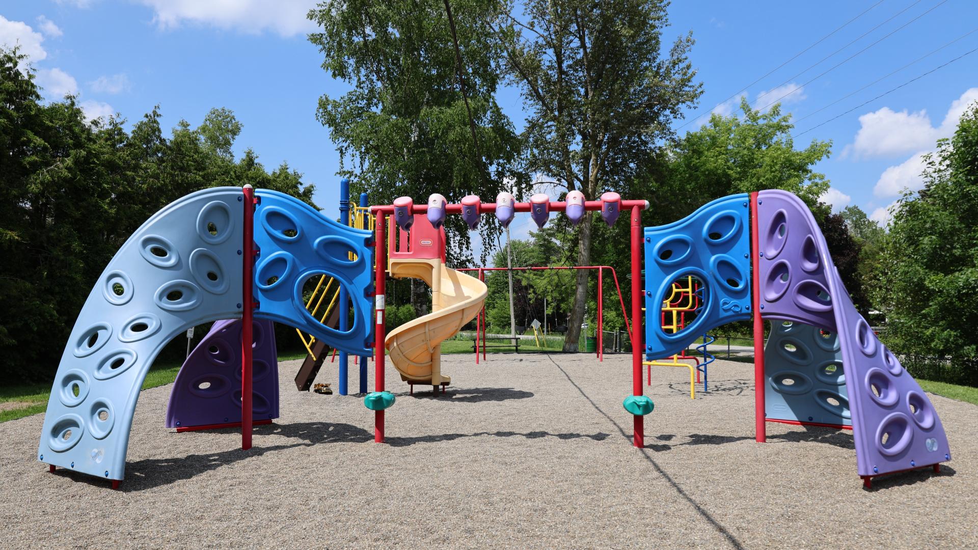Colourful playground equipment