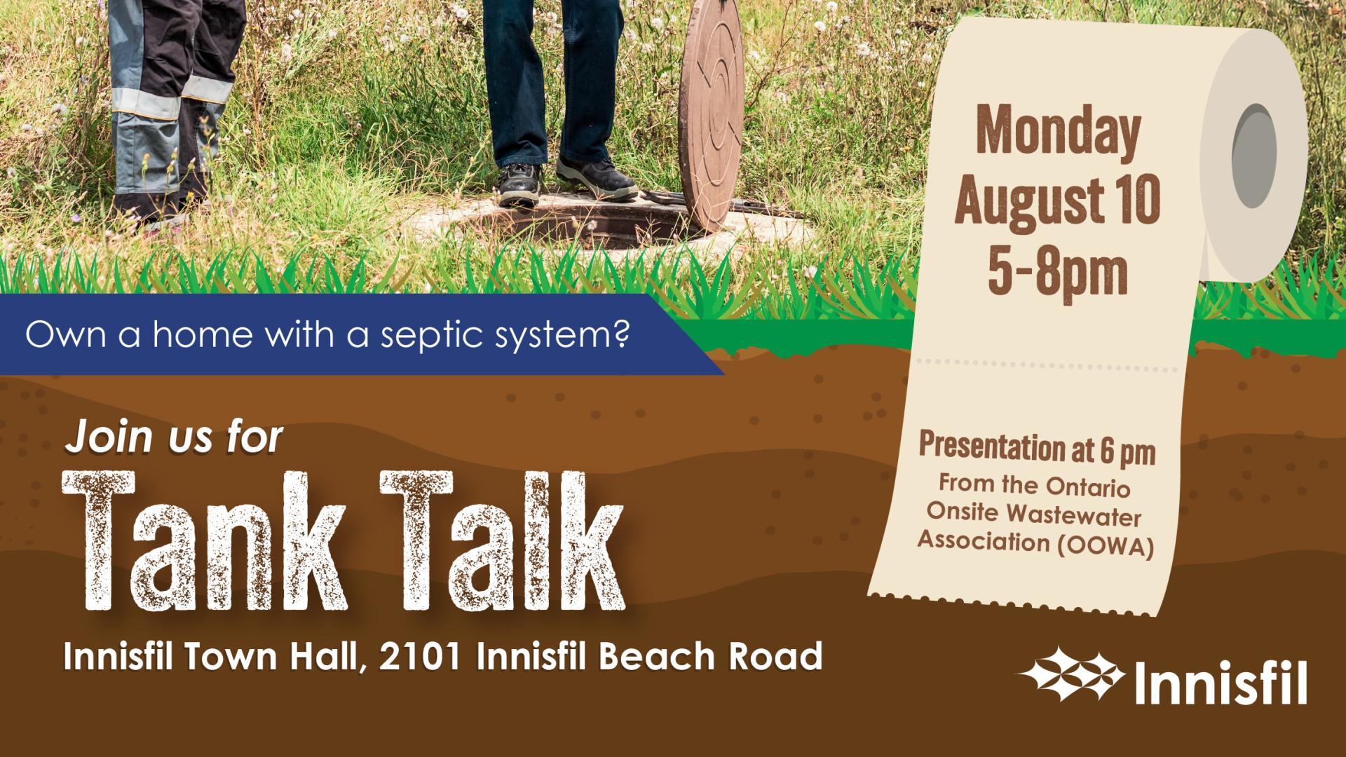Septic information night on August 10 from 5-8 pm at Town Hall