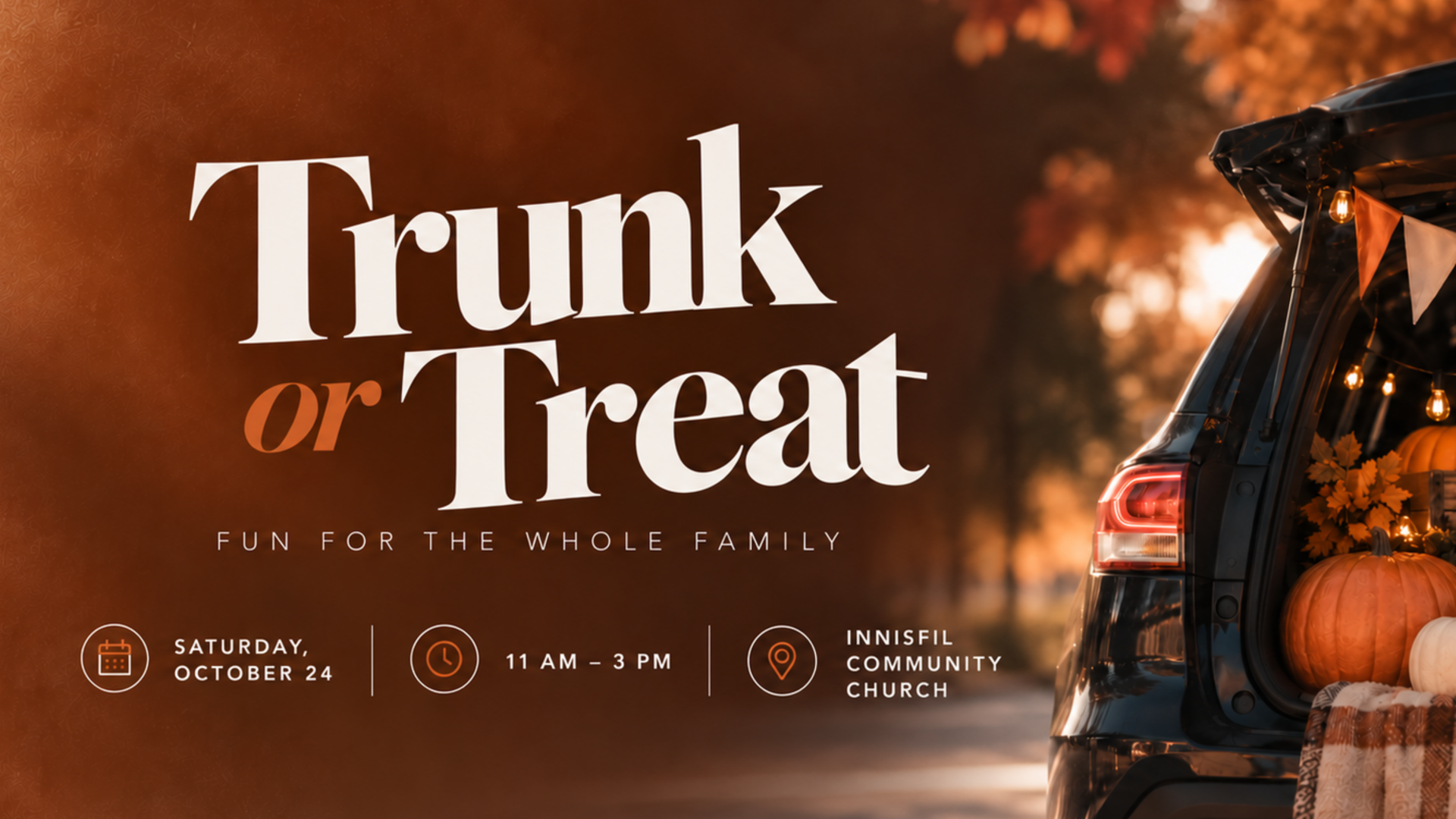 Trunk or Treat on October 24 from 11 to 3