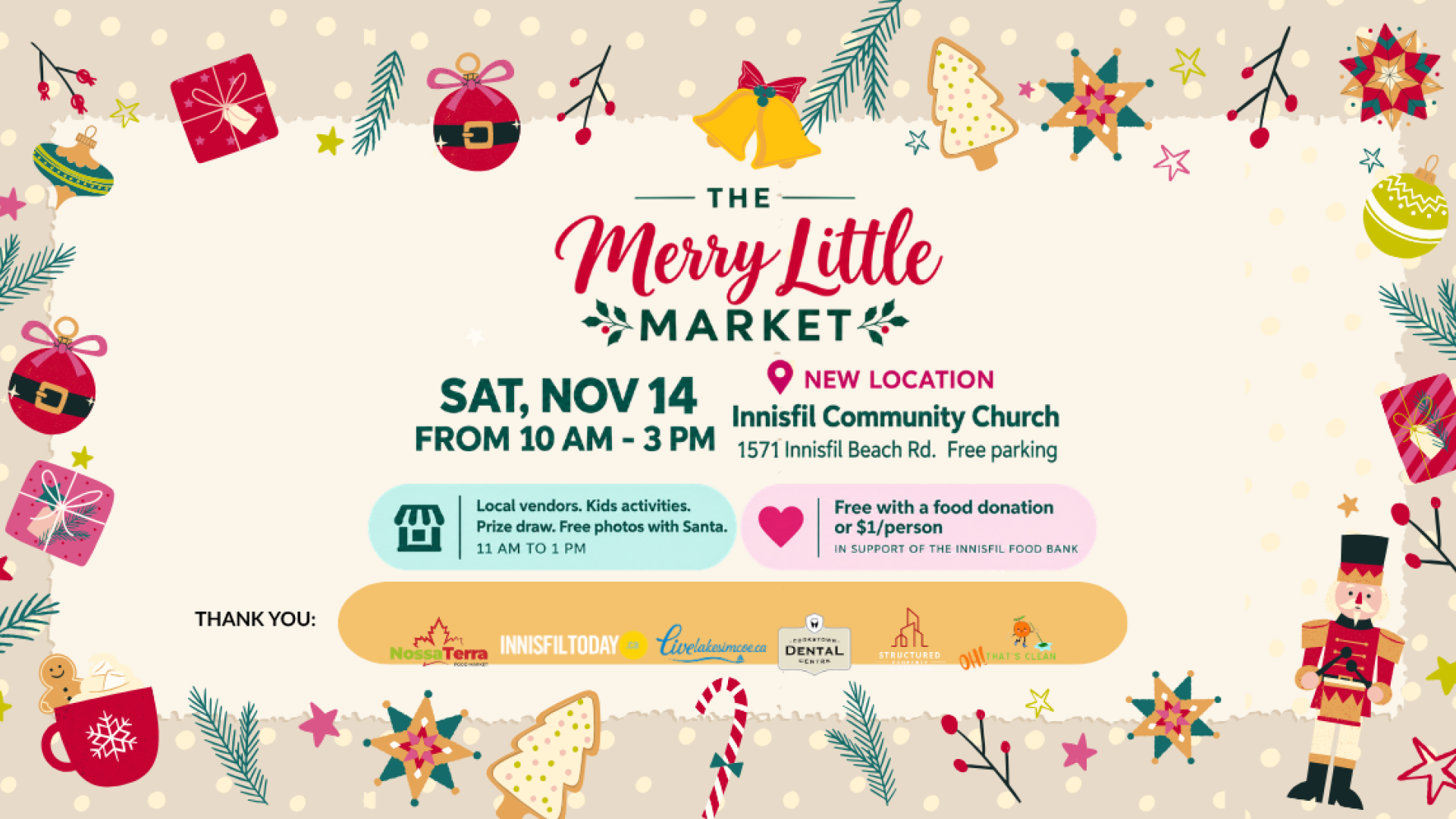 Merry Little Market on November 14 at the Innisfil Community Church from 10 am to 3 pm