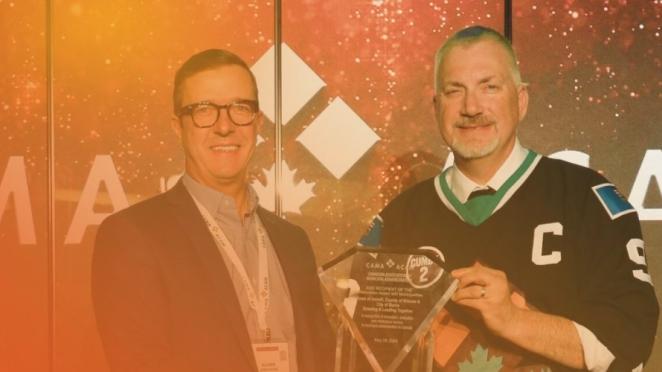 Town CAO being presented with CAMA award