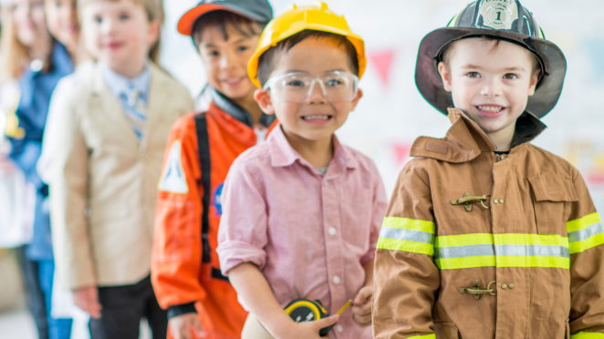 Kids dressed as different occupations