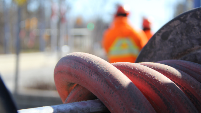 close up of water hose