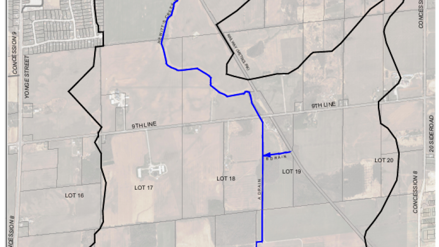 Map of the Hewitt's Creek watershed