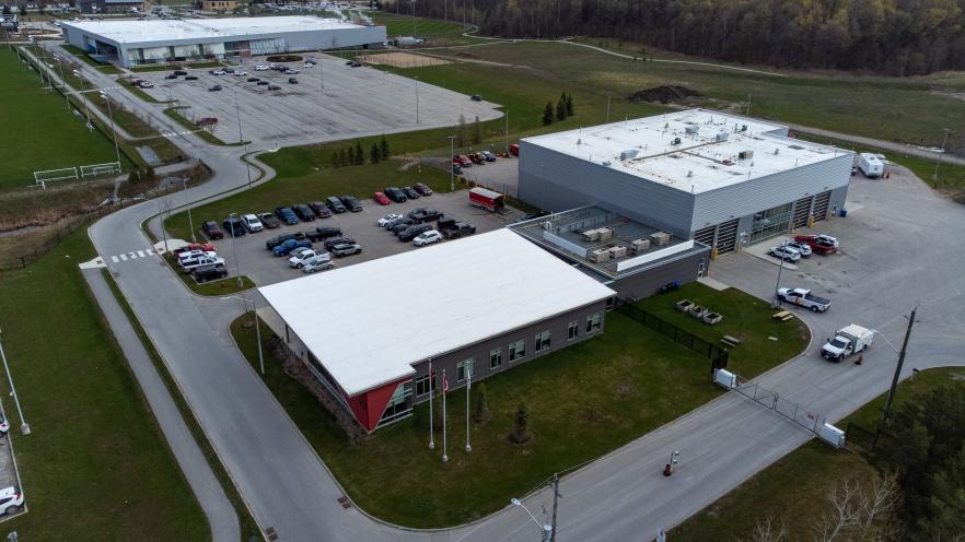 Aerial view of the Town of Innisfil Operations Building