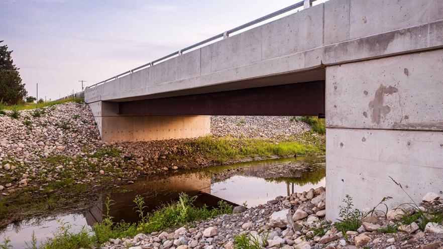 Concrete bridge over a stream