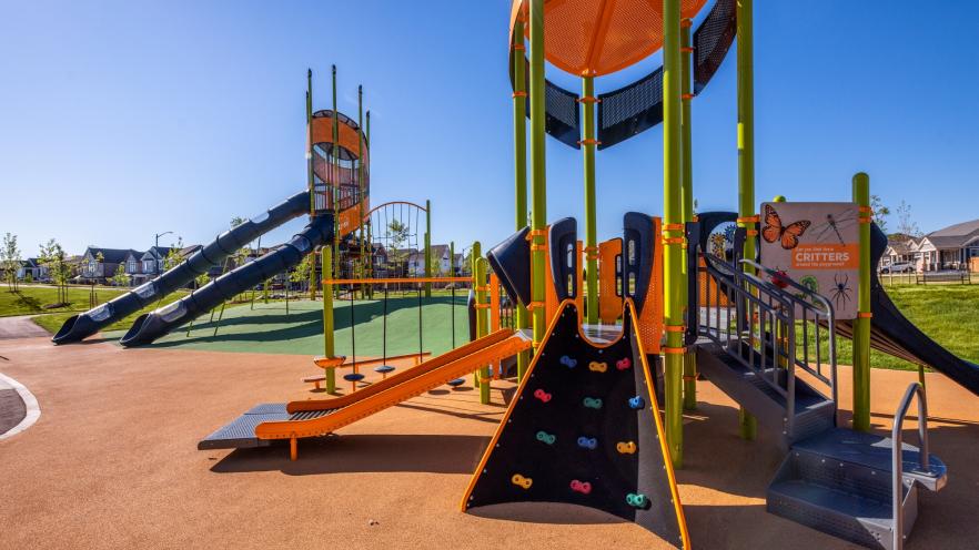 Vibrant playground equipment at Jackson Park