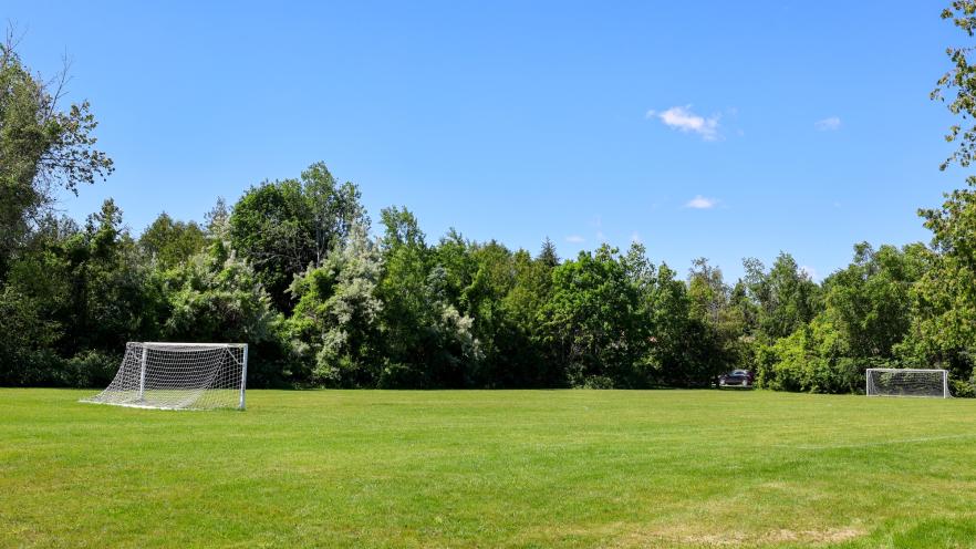 Soccer field on a sunny day