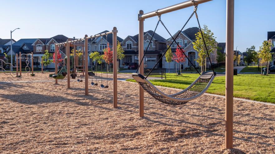 Swings at new park playground