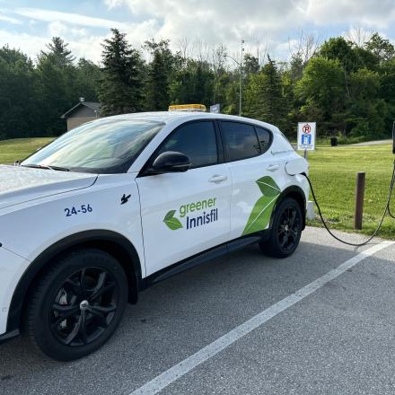 Electric vehicle at changing station