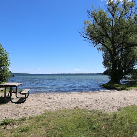 Sandy beach with access to water
