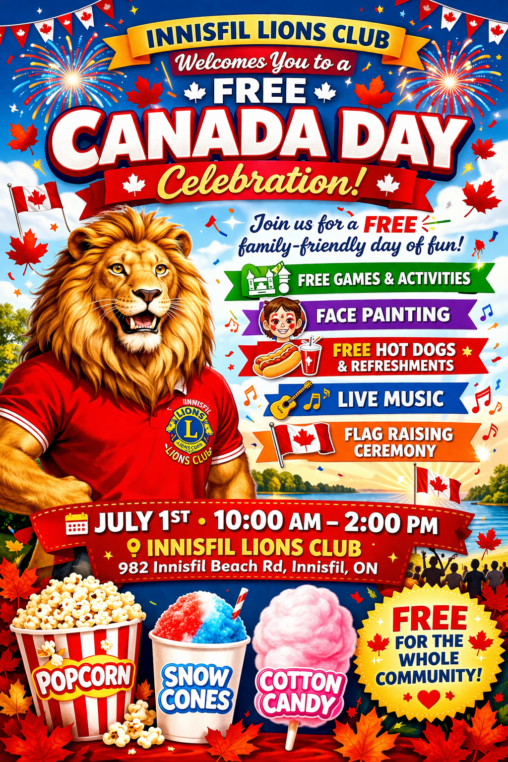 Free Canada Day Celebration event poster