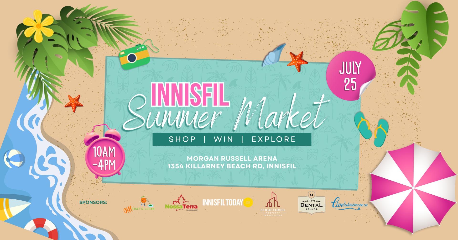 Summer market on July 25, 2026 from 10 am to 4 pm at the Morgan Russell Arena