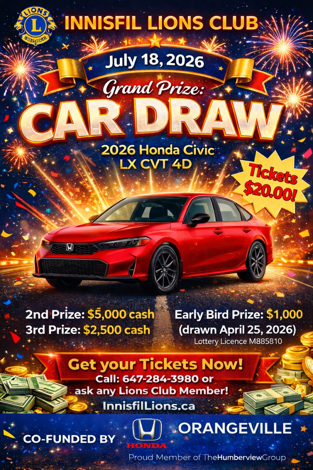 Lions Club car draw poster