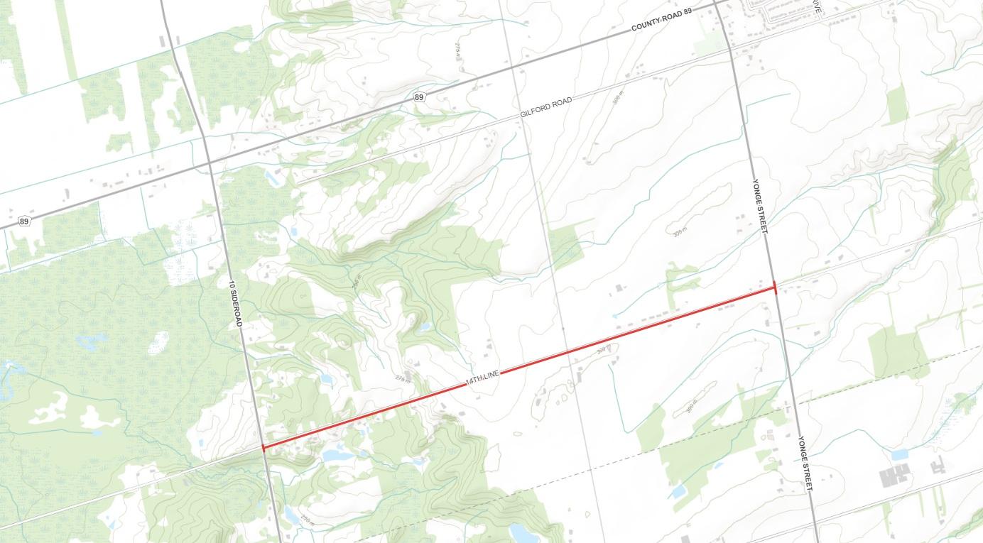 Map or 14th Line road closure