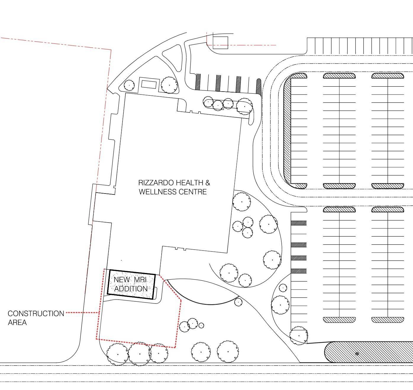 Map of MRI construction zone at Rizzardo