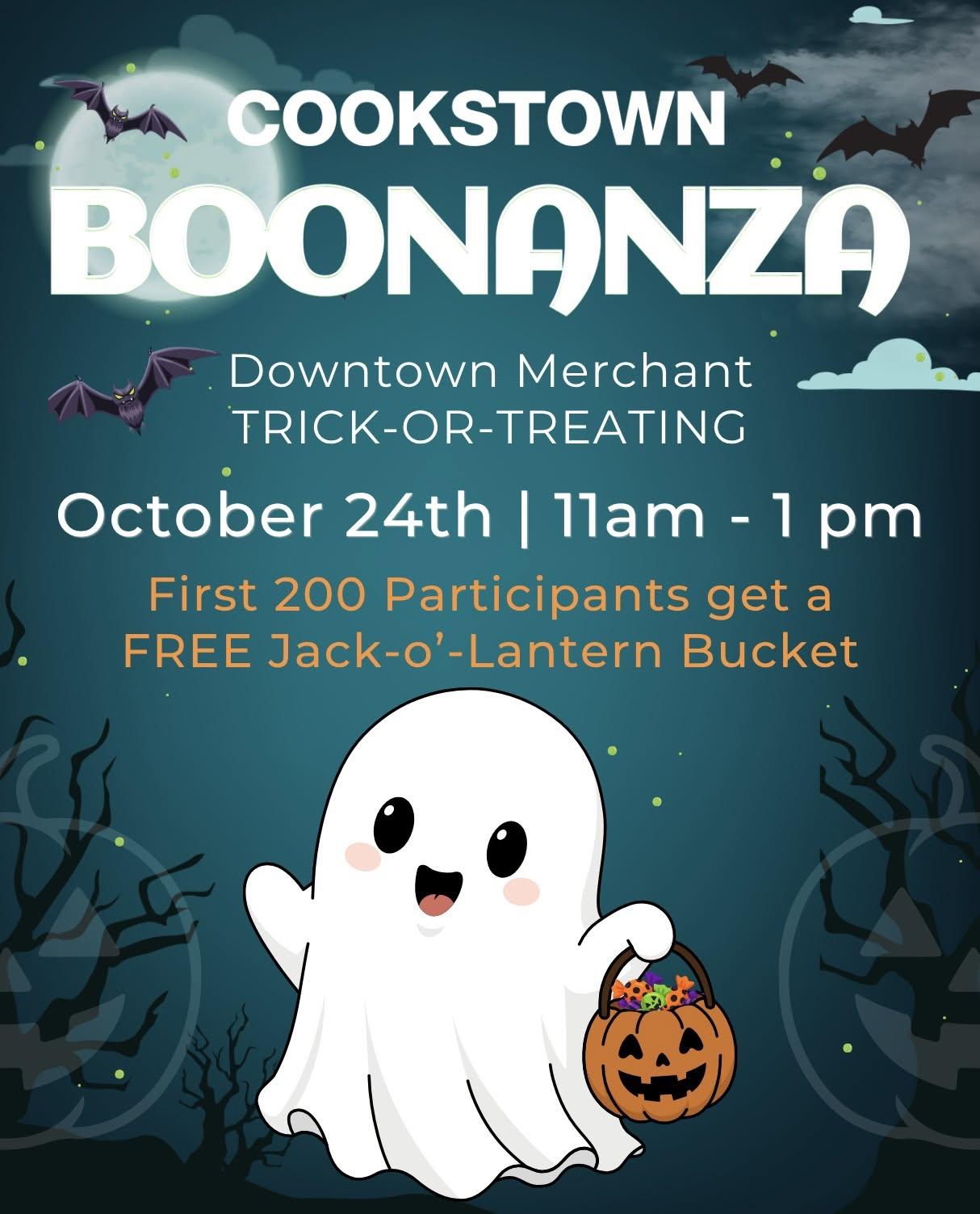 Cookstown Boonanza on October 24 from 11 to 1
