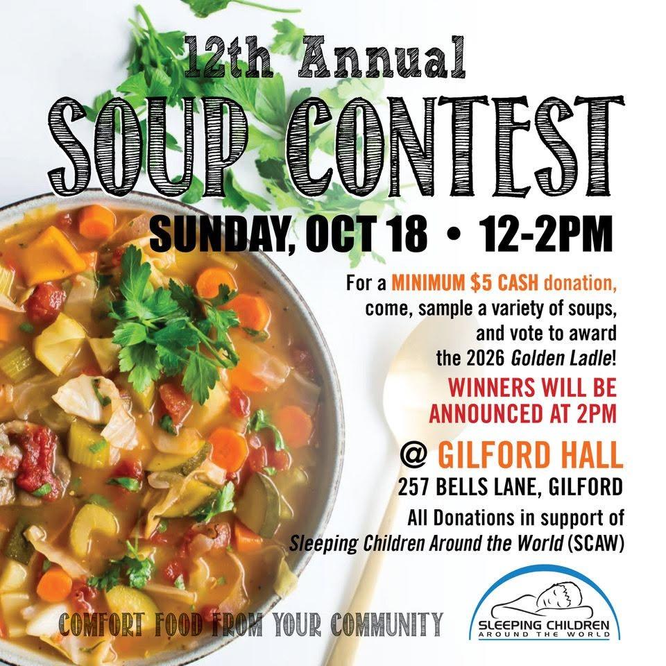 Soup contest at Gilford Hall October 18 from 12 to 2